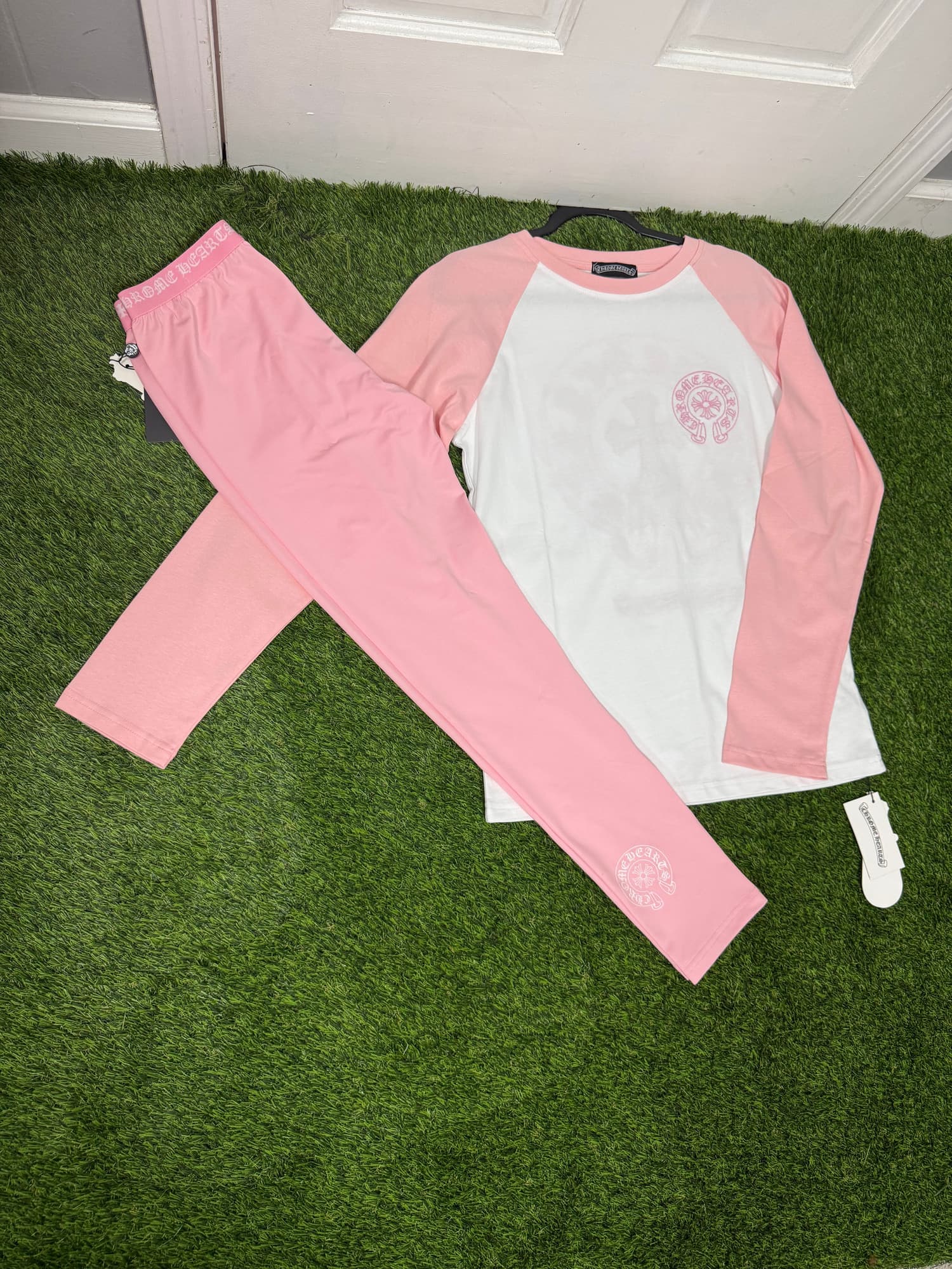 PINK CHROMEHEART LEGGIS SET